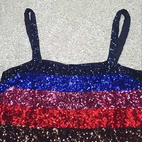 Women's GAP “Crazy Stripe” Sequin Party Holiday Cocktail Dress Size Small - Picture 6 of 12